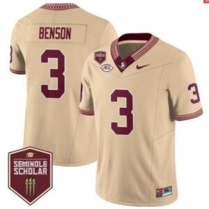 Trey Benson  #3 Florida State Seminoles Scholar Vapor Patch   Gold