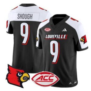 Tyler Shough  #9 Louisville Cardinals ACC Vapor Patch   Black Alternate