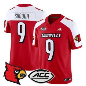 Tyler Shough  #9 Louisville Cardinals ACC Vapor Patch   Red Alternate