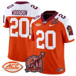 Virginia Tech Hokies Caleb Woodson  #20 Coach Frank Beamer   Orange Alternate