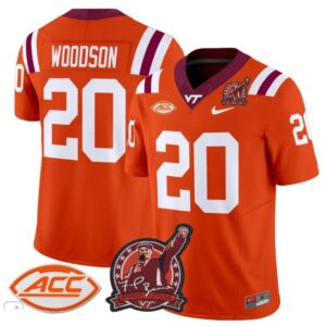 Virginia Tech Hokies Caleb Woodson  #20 Coach Frank Beamer Patch   Orange