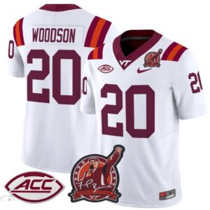 Virginia Tech Hokies Caleb Woodson  #20 Coach Frank Beamer Patch   White
