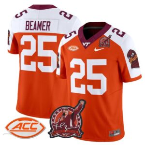 Virginia Tech Hokies Frank Beamer  #25 Coach Frank Beamer   Orange Alternate