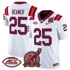 Virginia Tech Hokies Frank Beamer  #25 Coach Frank Beamer Patch   White