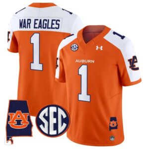 War Eagles  #1 Auburn Tigers Alabama Patch Vapor SEC   Orange Alternate