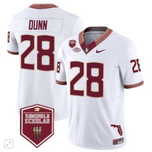 Warrick Dunn  #28 Florida State Seminoles Scholar Patch Vapor   White