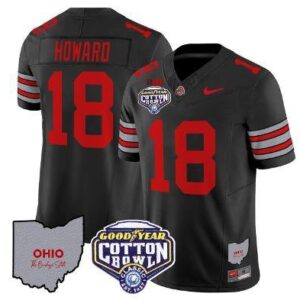 Will Howard  #18 Ohio State Buckeyes Cotton Bowl Patch   Black