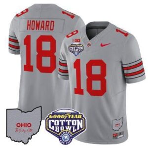 Will Howard  #18 Ohio State Buckeyes Cotton Bowl Patch   Gray