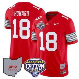 Will Howard  #18 Ohio State Buckeyes Cotton Bowl Patch   Red