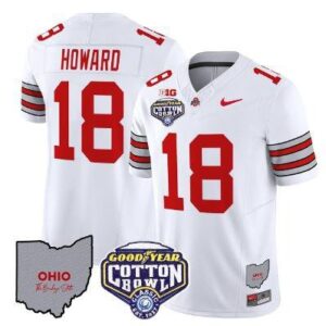 Will Howard  #18 Ohio State Buckeyes Cotton Bowl Patch   White