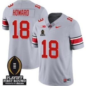 Will Howard  #18 Ohio State Buckeyes Playoff First Round Patch   Gray