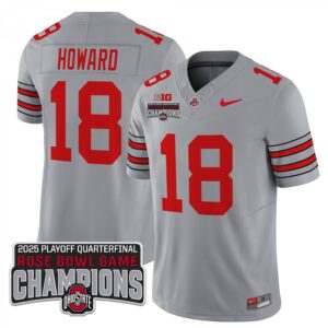 Will Howard  #18 Ohio State Buckeyes Rose Bowl Game Champions Patch   Gray