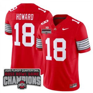 Will Howard  #18 Ohio State Buckeyes Rose Bowl Game Champions Patch   Red