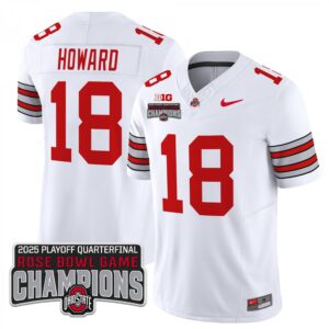 Will Howard  #18 Ohio State Buckeyes Rose Bowl Game Champions Patch   White