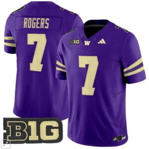 Will Rogers  #7 Washington Huskies Home Vapor B1G Patch   Purple