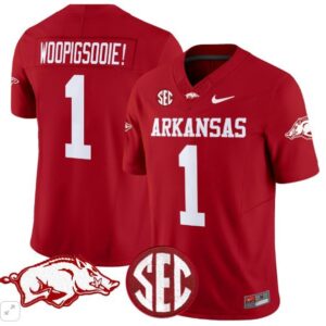 Woo Pig Sooie!  #1 Arkansas Razorbacks Home Vapor Patch College   Scarlet