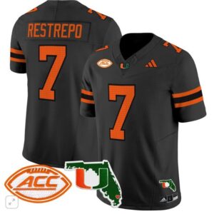Xavier Restrepo  #7 Miami Hurricanes Vapor ACC Patch   Black
