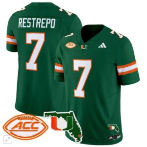 Xavier Restrepo  #7 Miami Hurricanes Vapor ACC Patch   Green