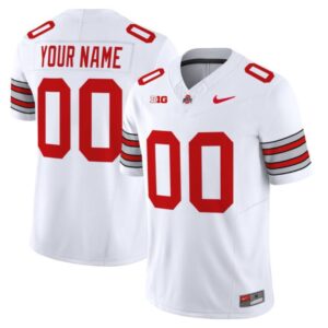 Custom Ohio State Buckeyes Jersey Heritage Stripe 2025-26 Limited Stitched White