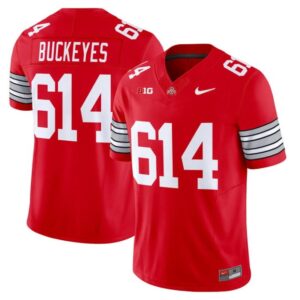 Buckeyes Jersey #614 Ohio State Heritage Stripe 2025-26 Stitched Red