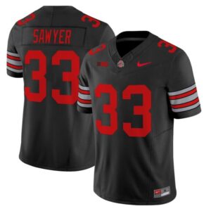 Jack Sawyer Jersey #33 Ohio State Heritage Stripe 2025-26 Stitched Black
