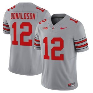 CJ Donaldson Jersey #12 Ohio State Heritage Stripe 2025-26 Stitched Gray