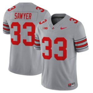 Jack Sawyer Jersey #33 Ohio State Heritage Stripe 2025-26 Stitched Gray