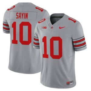 Julian Sayin Jersey #10 Ohio State Heritage Stripe 2025-26 Stitched Gray