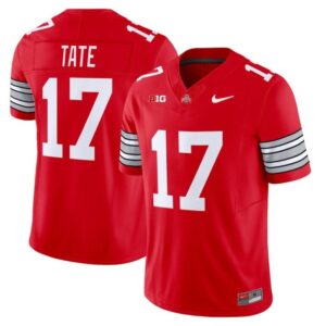 Carnell Tate Jersey #17 Ohio State Heritage Stripe 2025-26 Stitched Red