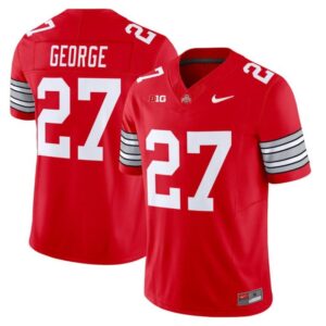 Eddie George Jersey #27 Ohio State Heritage Stripe 2025-26 Stitched Red