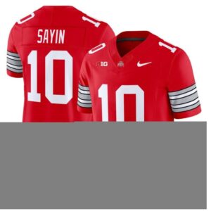 Julian Sayin Jersey #10 Ohio State Heritage Stripe 2025-26 Stitched Red