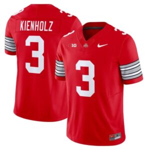 Lincoln Kienholz Jersey #3 Ohio State Heritage Stripe 2025-26 Stitched Red