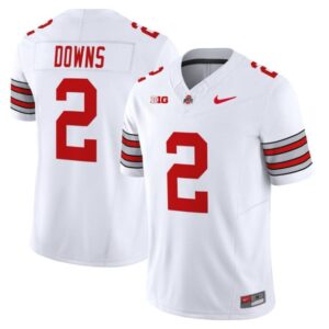 Caleb Downs Jersey #2 Ohio State Heritage Stripe 2025-26 Stitched White