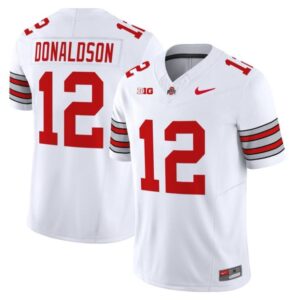 CJ Donaldson Jersey #12 Ohio State Heritage Stripe 2025-26 Stitched White