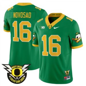 Austin Novosad Jersey #16 Oregon Ducks 2025 Vapor Limited V2 Stitched Green