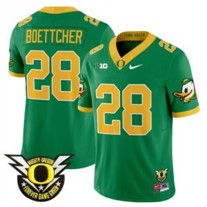 Bryce Boettcher Jersey #28 Oregon Ducks 2025 Vapor Limited V2 Stitched Green
