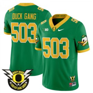 Duck Gang Jersey #503 Oregon Ducks 2025 Vapor Limited V2 Stitched Green