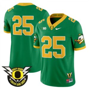 Oregon Jersey #25 Oregon Ducks 2025 Vapor Limited V2 Stitched Green