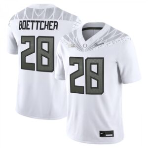 Bryce Boettcher Jersey #28 Oregon Ducks 2025 Vapor Limited V2 Stitched White