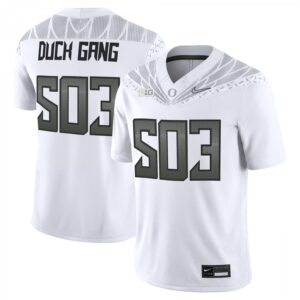 Duck Gang Jersey #503 Oregon Ducks 2025 Vapor Limited V2 Stitched White