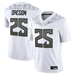 Oregon Jersey #25 Oregon Ducks 2025 Vapor Limited V2 Stitched White