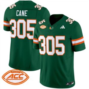 Cane Jersey #305 Miami Hurricanes 2025 Vapor Limited Stitched Green