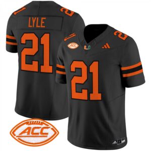 Jordan Lyle Jersey #21 Miami Hurricanes 2025 Limited Stitched Black