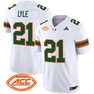 Jordan Lyle Jersey #21 Miami Hurricanes 2025 Limited Stitched White