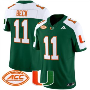 Carson Beck Jersey #11 Miami Hurricanes 2025 Limited Stitched Green Alternate