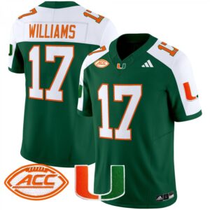 Emory Williams Jersey #17 Miami Hurricanes 2025 Limited Stitched Green Alternate