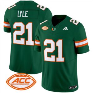 Jordan Lyle Jersey #21 Miami Hurricanes 2025 Limited Stitched Green
