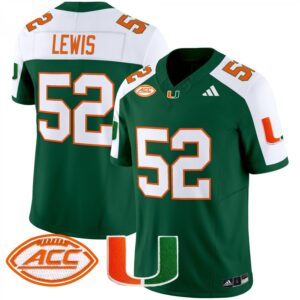 Ray Lewis Jersey #52 Miami Hurricanes 2025 Vapor Limited Stitched Green Alternate