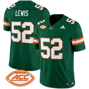 Ray Lewis Jersey #52 Miami Hurricanes 2025 Vapor Limited Stitched Green