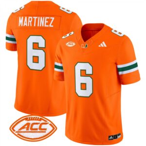 Damien Martinez Jersey #6 Miami Hurricanes 2025 Limited Stitched Orange